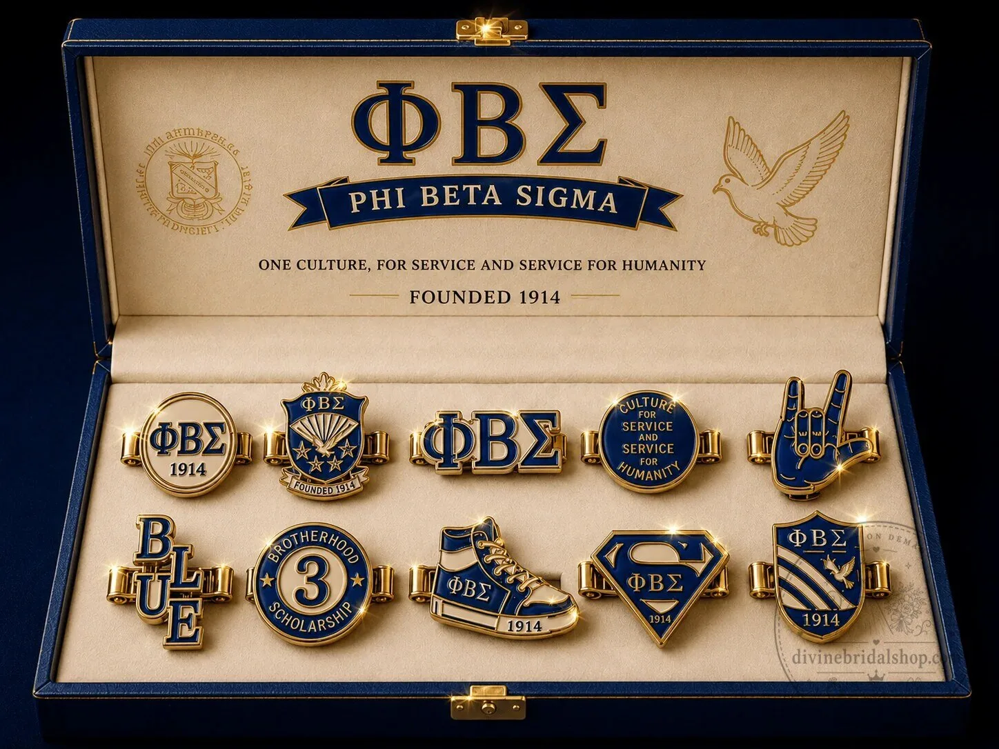 Gold Plated Link Bracelet for Phi Beta Sigma Fraternity