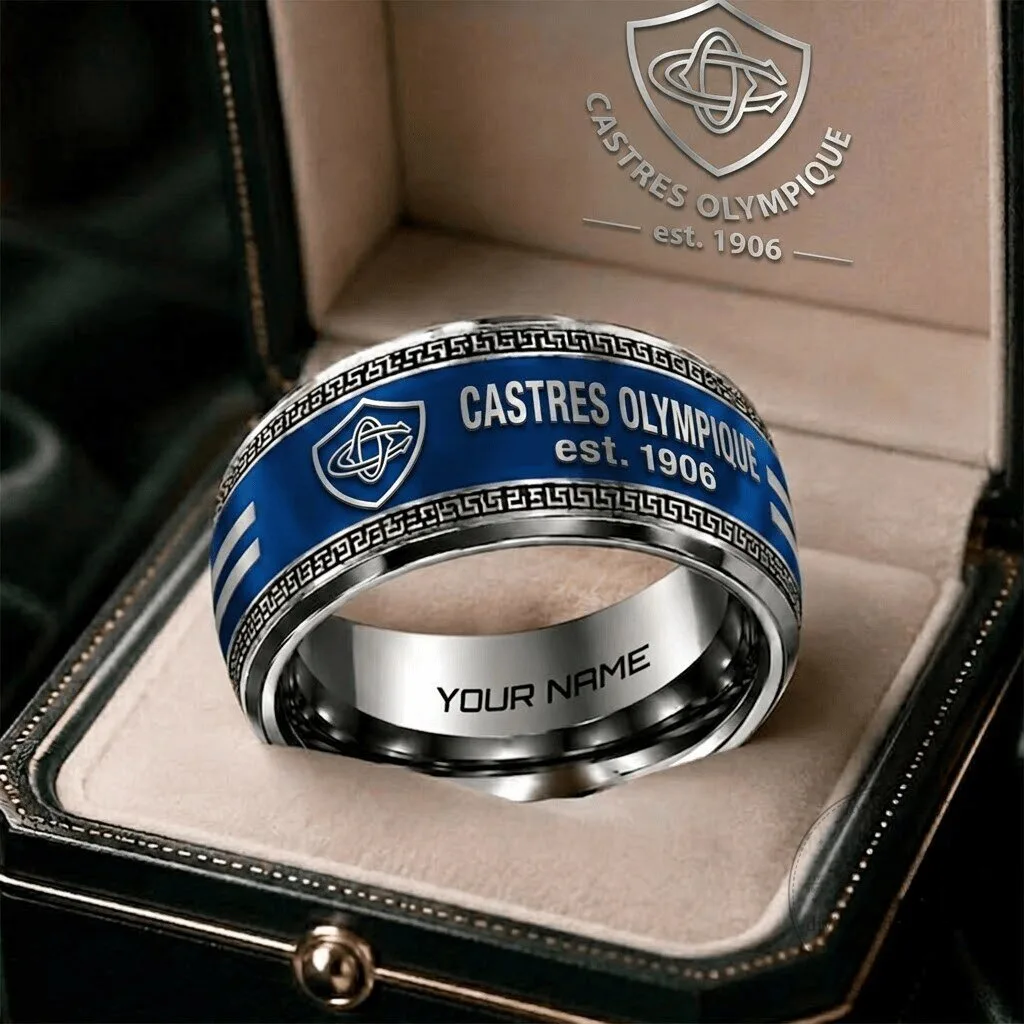 Castres Olympique Rugby Team Personalized Engraved Ring