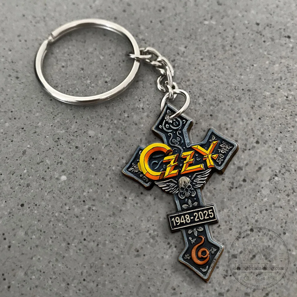 Ozzy Osbourne Heavy Metal Rock Band Cross Shaped Keychain