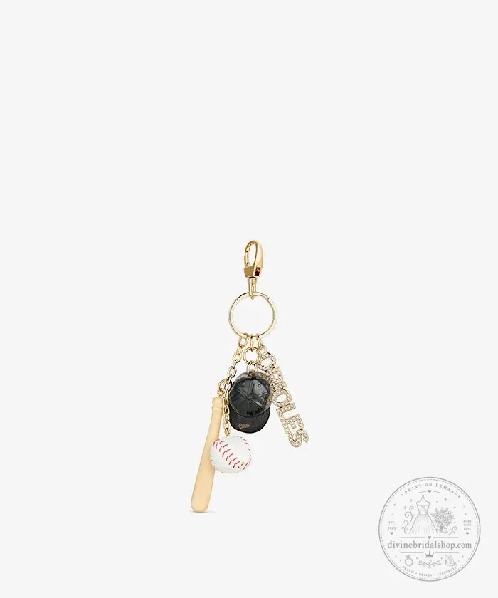 Baltimore Orioles Baseball Bat Ball Cap Charm Keychain