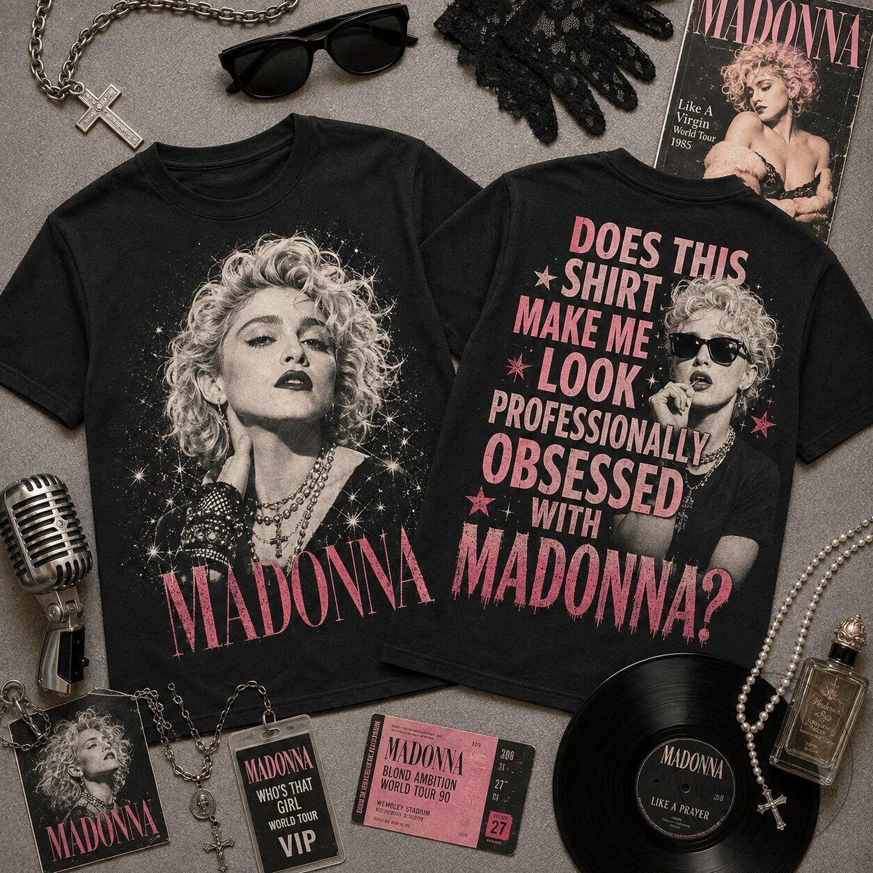 Madonna Professionally Obsessed Vintage Pop Music Fan T-Shirt