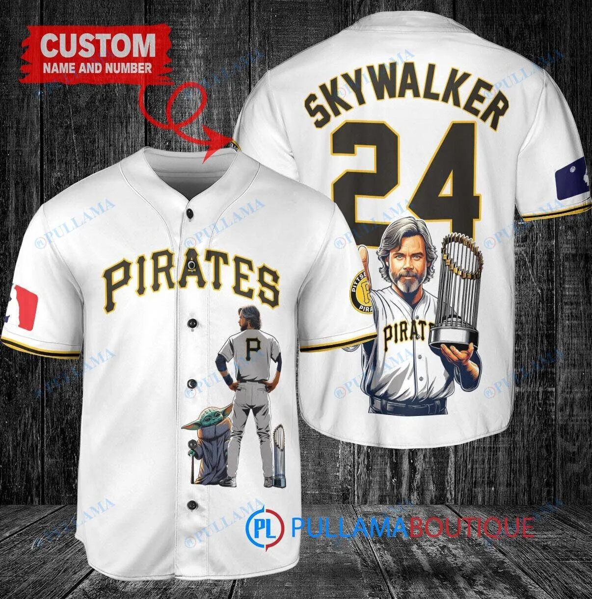 Skywalker Pittsburgh Pirates Baseball Jersey with World Series Trophy 1 Skywalker Pittsburgh Pirates Baseball Jersey with World Series Trophy