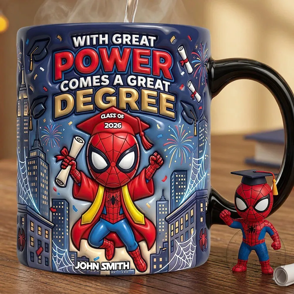 Spider-Man Graduation With Great Power Comes A Great Degree Mug