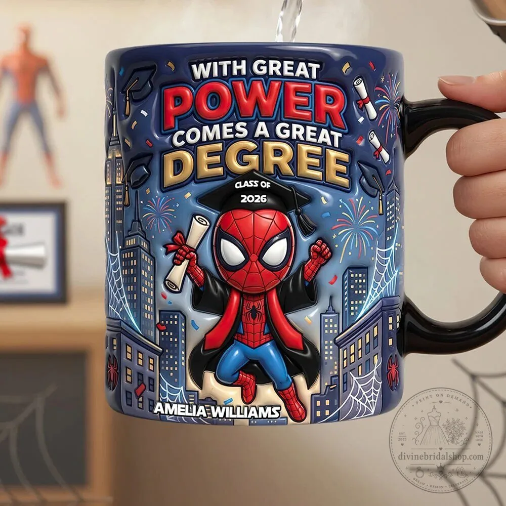 Spider-Man Graduation With Great Power Comes A Great Degree Mug 4 Spider-Man Graduation With Great Power Comes A Great Degree Mug