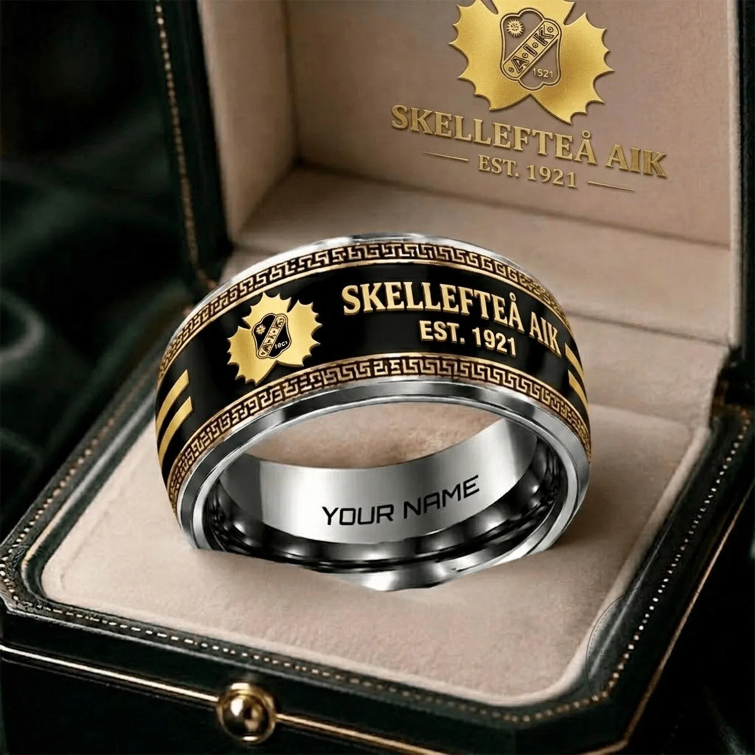 Skellefteå AIK Ice Hockey Team Personalized Engraved Ring