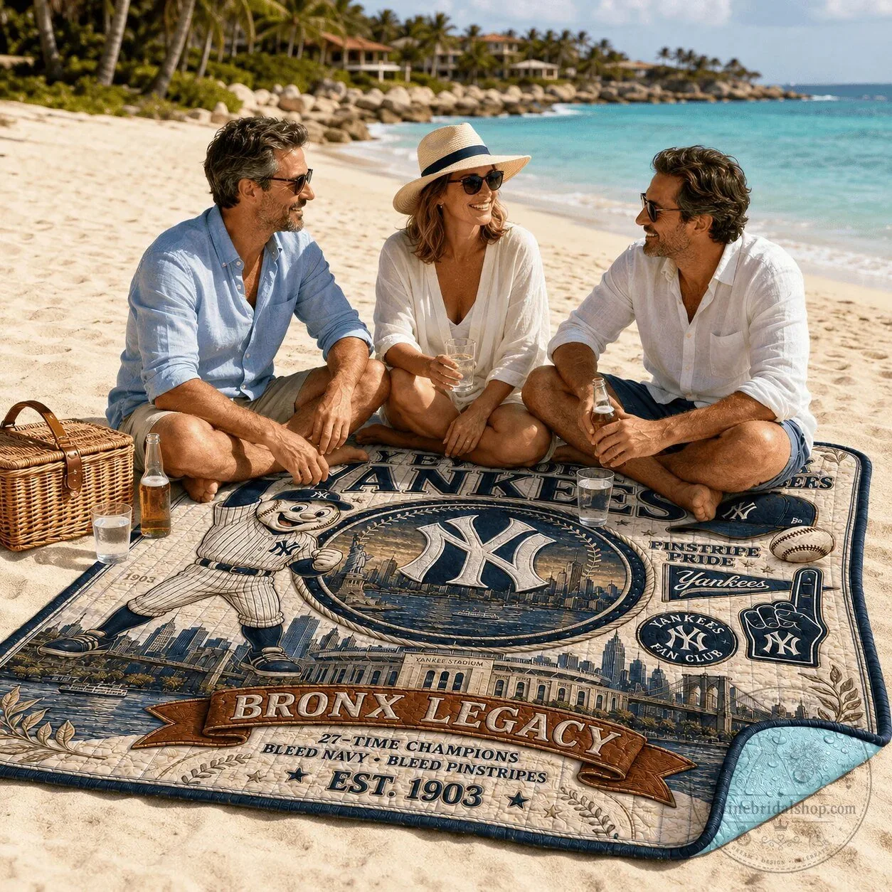 New York Yankees Bronx Legacy Baseball Team Picnic Blanket 7 New York Yankees Bronx Legacy Baseball Team Picnic Blanket