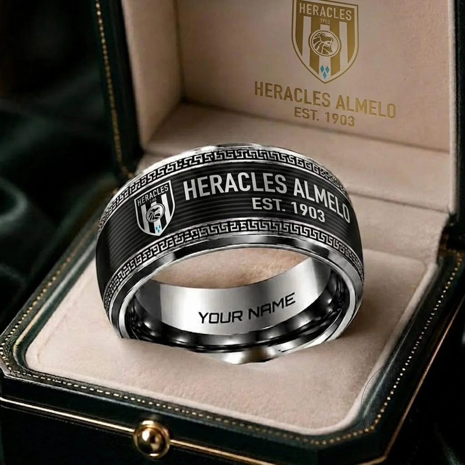 Heracles Almelo Eredivisie Football Club Est 1903 Custom Engraved Ring