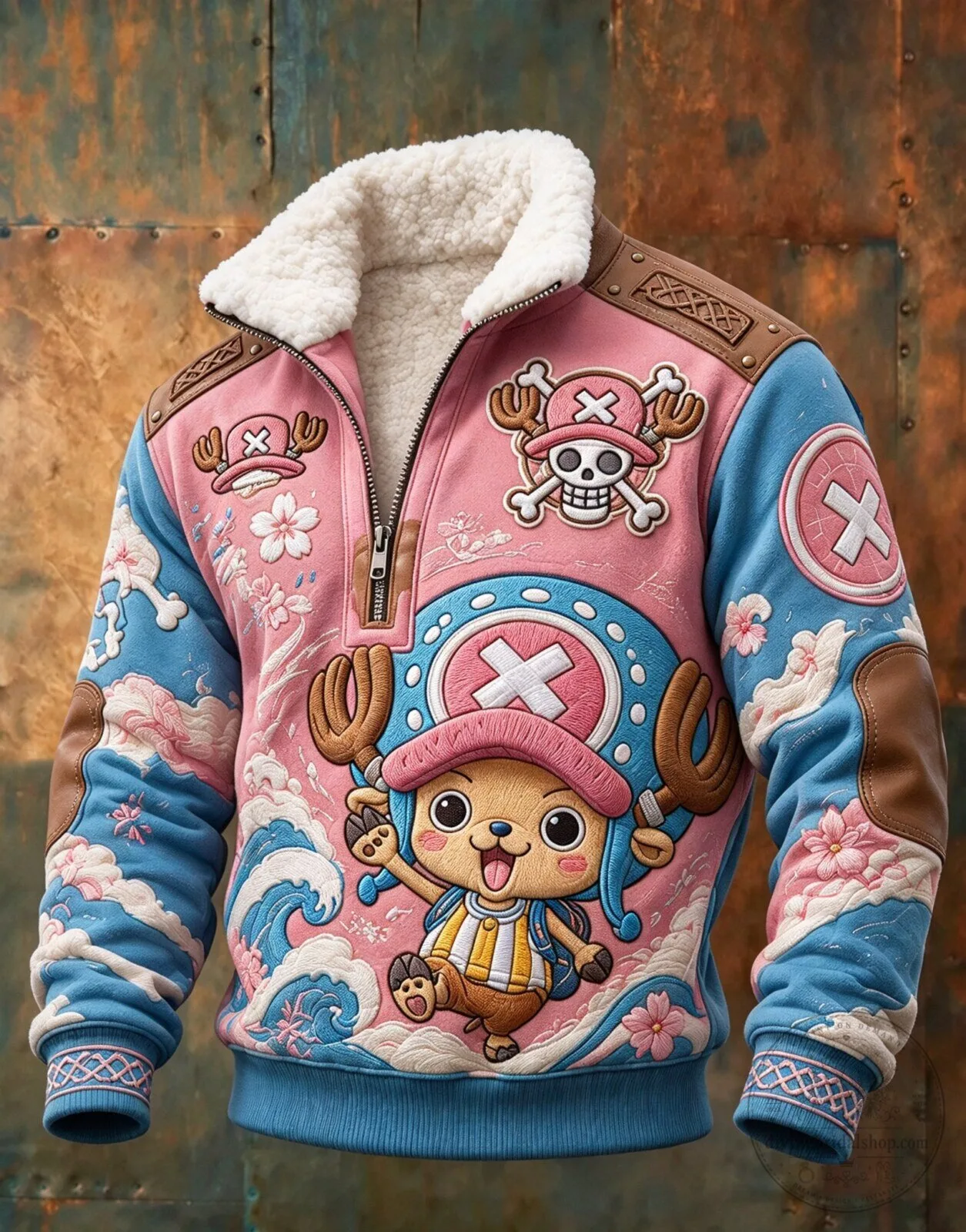 Tony Tony Chopper One Piece Anime Sherpa Fleece Jacket