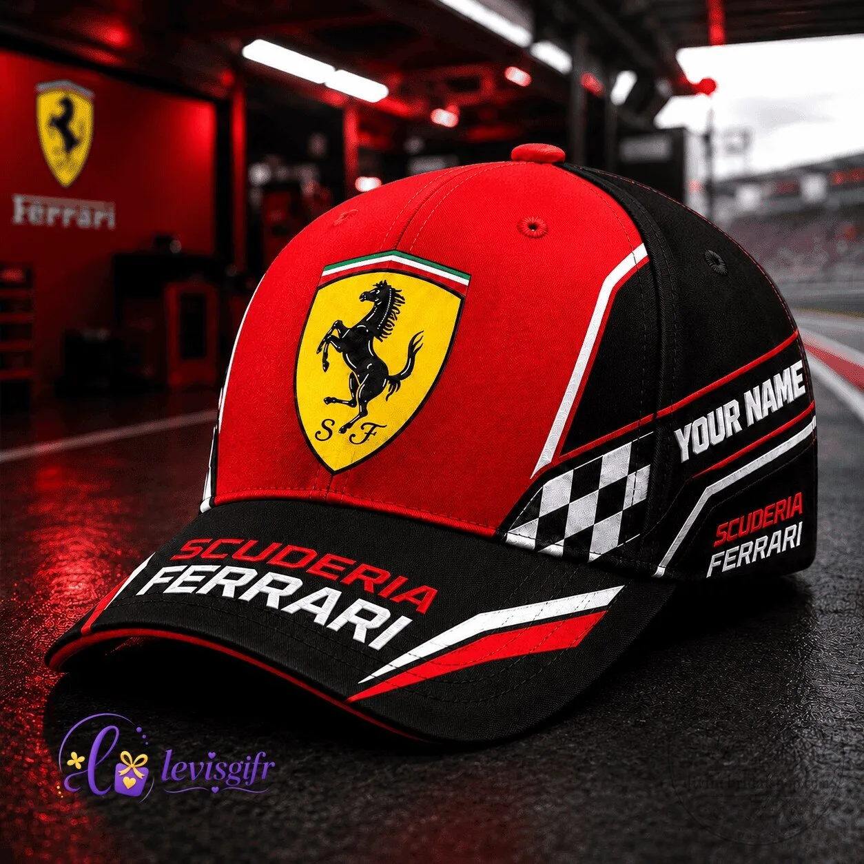 Racing Fan Gift Ferrari Formula One Scuderia Personalized Baseball Cap Hat