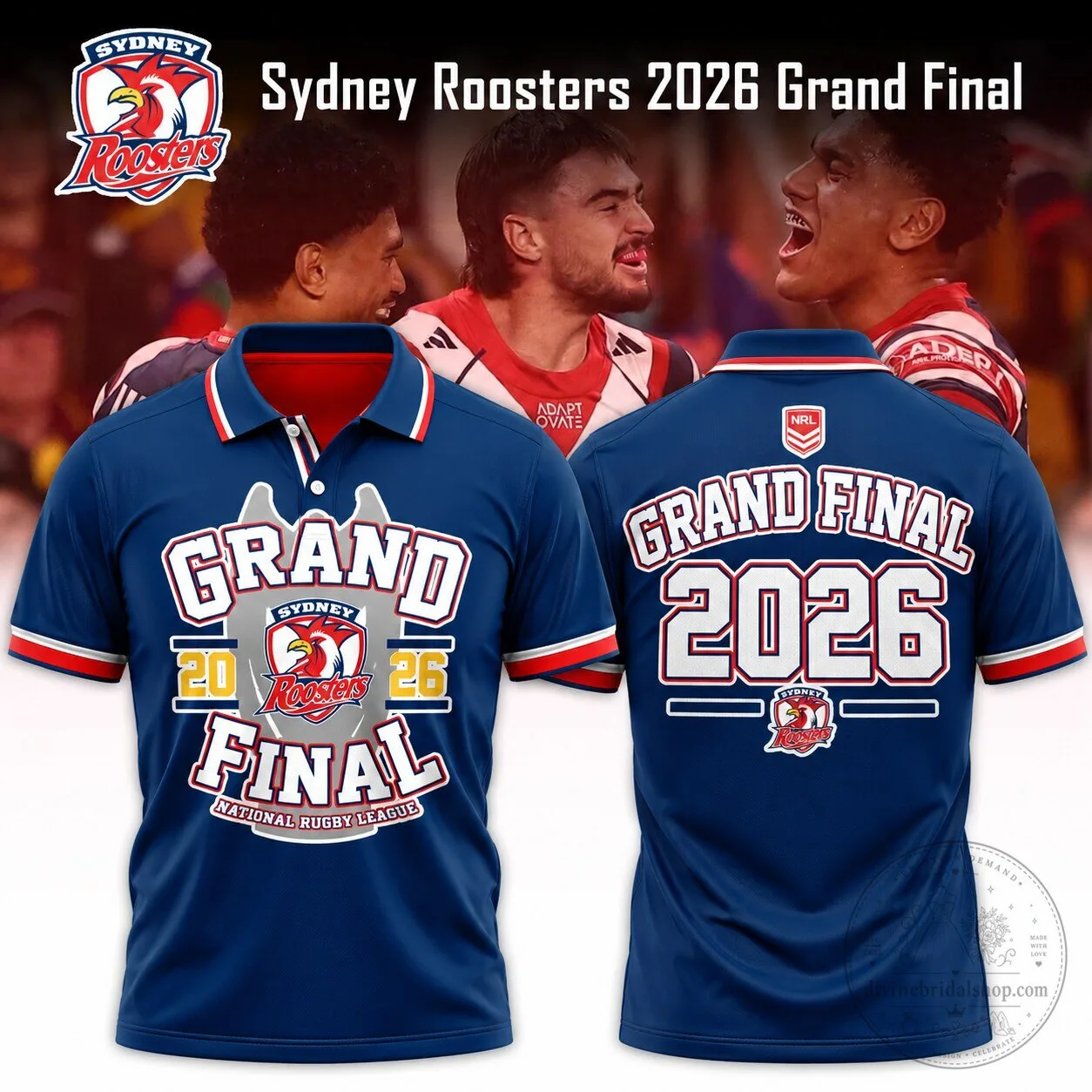 National Rugby League Polo Shirt for Sydney Roosters 2026 Grand Final