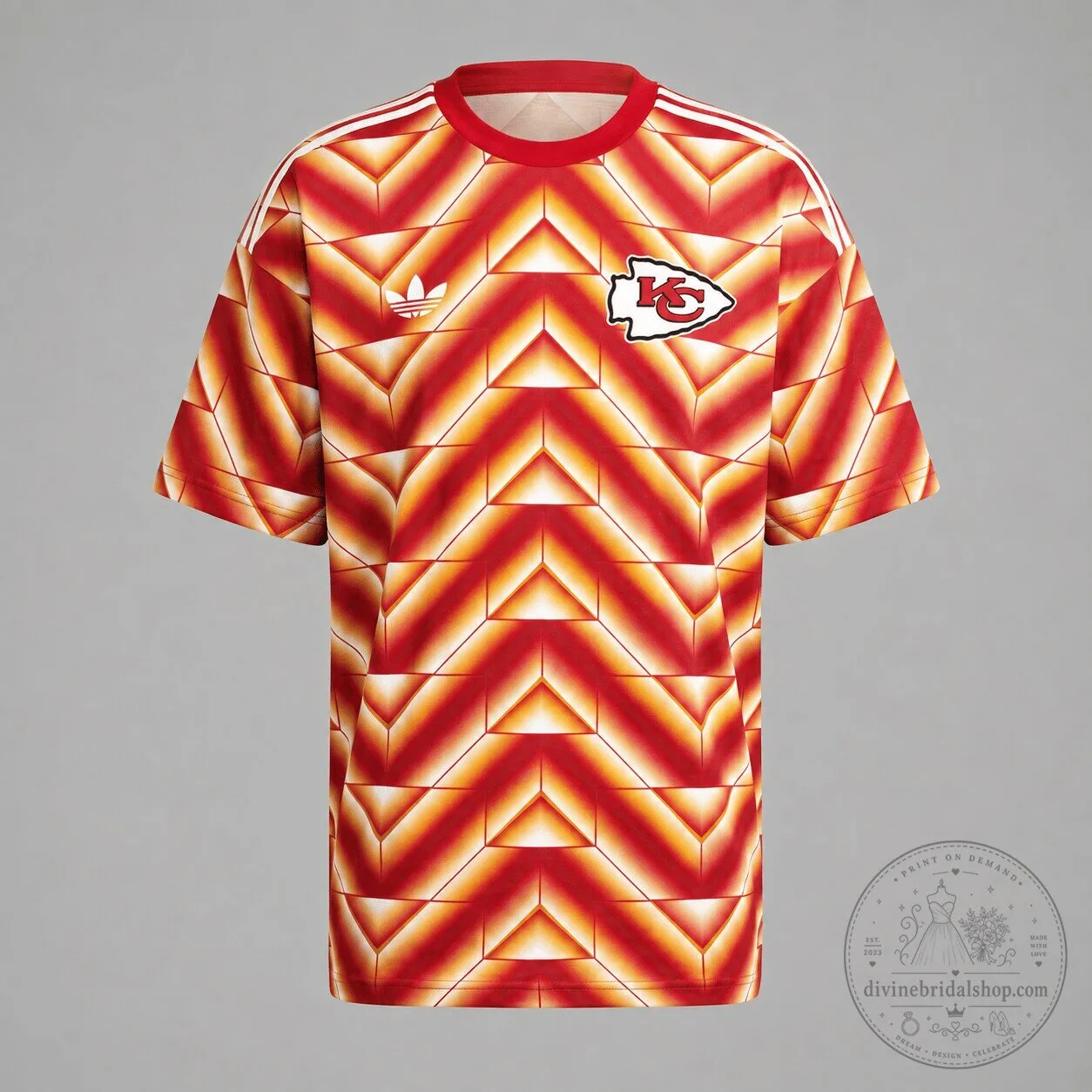 Kansas City Chiefs Premium National Football League Retro Geometric Graphic T-Shirt