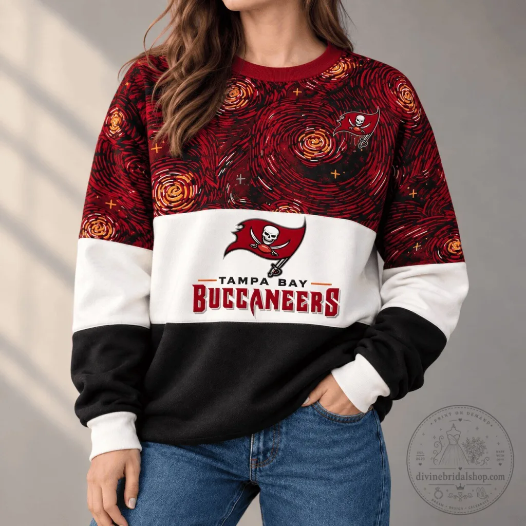 Tampa Bay Buccaneers Van Gogh Starry Night Art Style Crewneck Sweatshirt Tampa Bay Buccaneers Van Gogh Starry Night Art Style Crewneck Sweatshirt