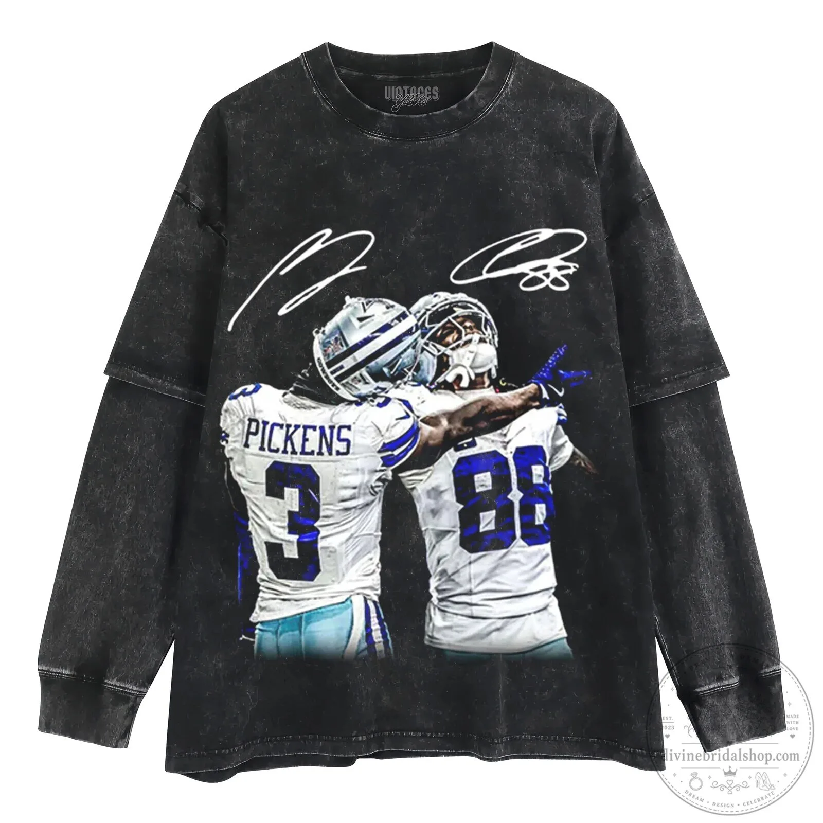 George Pickens and CeeDee Lamb Dallas Cowboys Football Long-Sleeve T-Shirt 1 George Pickens and CeeDee Lamb Dallas Cowboys Football Long-Sleeve T-Shirt