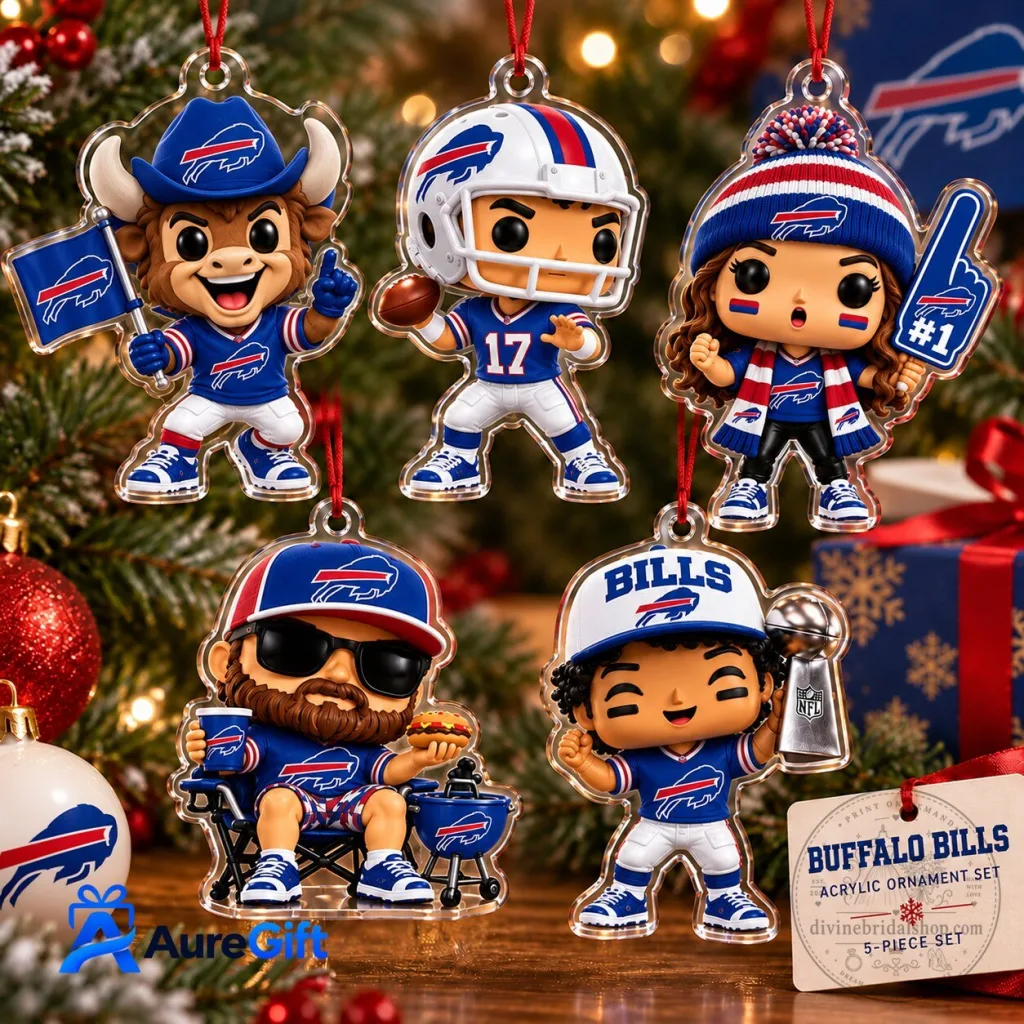 Buffalo Bills NFL Christmas Kickoff Personalized Acrylic Ornament Set Buffalo Bills NFL Christmas Kickoff Personalized Acrylic Ornament Set
