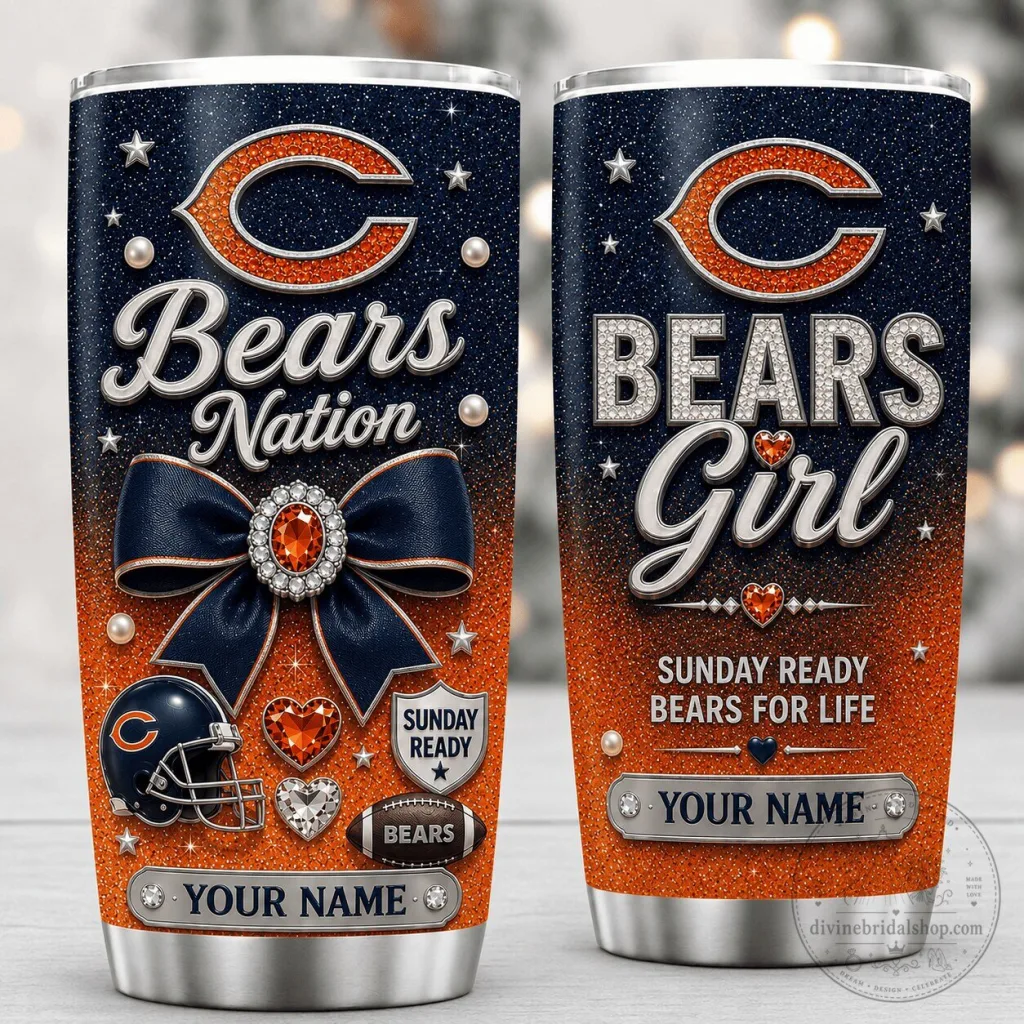 Chicago Bears Football Team Personalized Stainless Steel Tumbler Chicago Bears Football Team Personalized Stainless Steel Tumbler