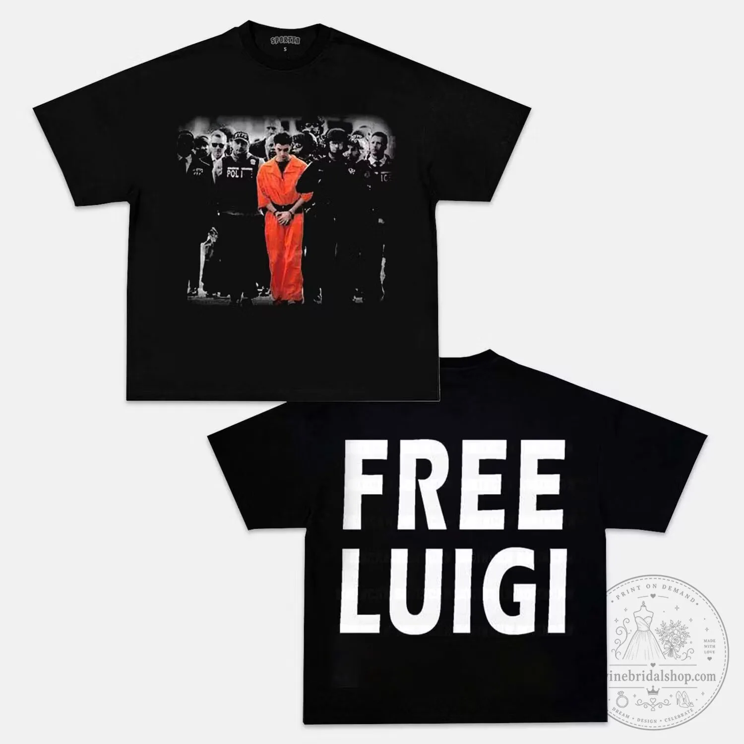 Luigi Mangione Free Luigi Mugshot Black T-Shirt