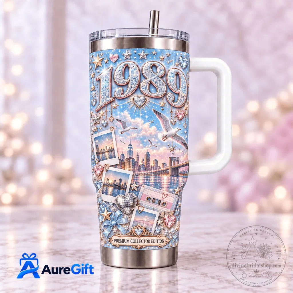 Taylor Swift 1989 Album New York City Skyline Insulated Tumbler with Handle Taylor Swift 1989 Album New York City Skyline Insulated Tumbler with Handle