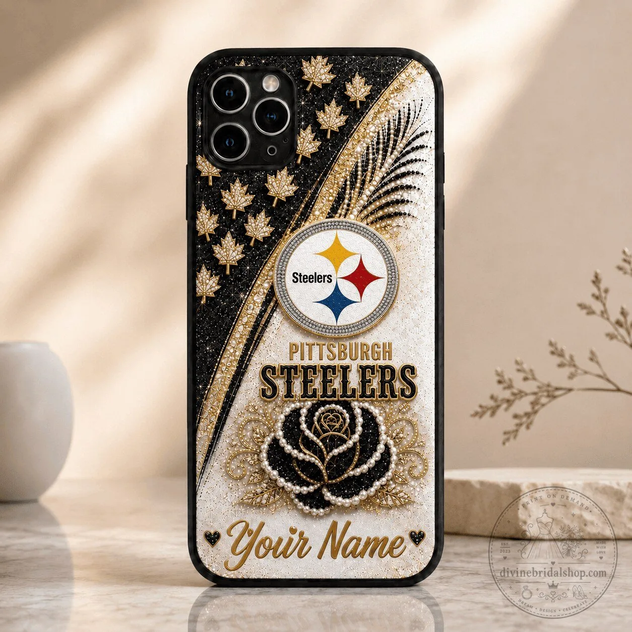 Pittsburgh Steelers Personalized Rose Design Phone Case 1 Pittsburgh Steelers Personalized Rose Design Phone Case