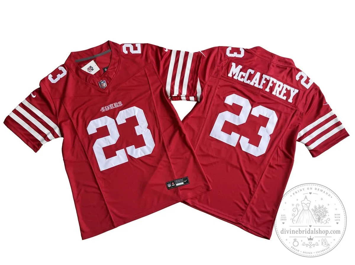 Christian McCaffrey Number 23 San Francisco 49ers Scarlet Football Jersey
