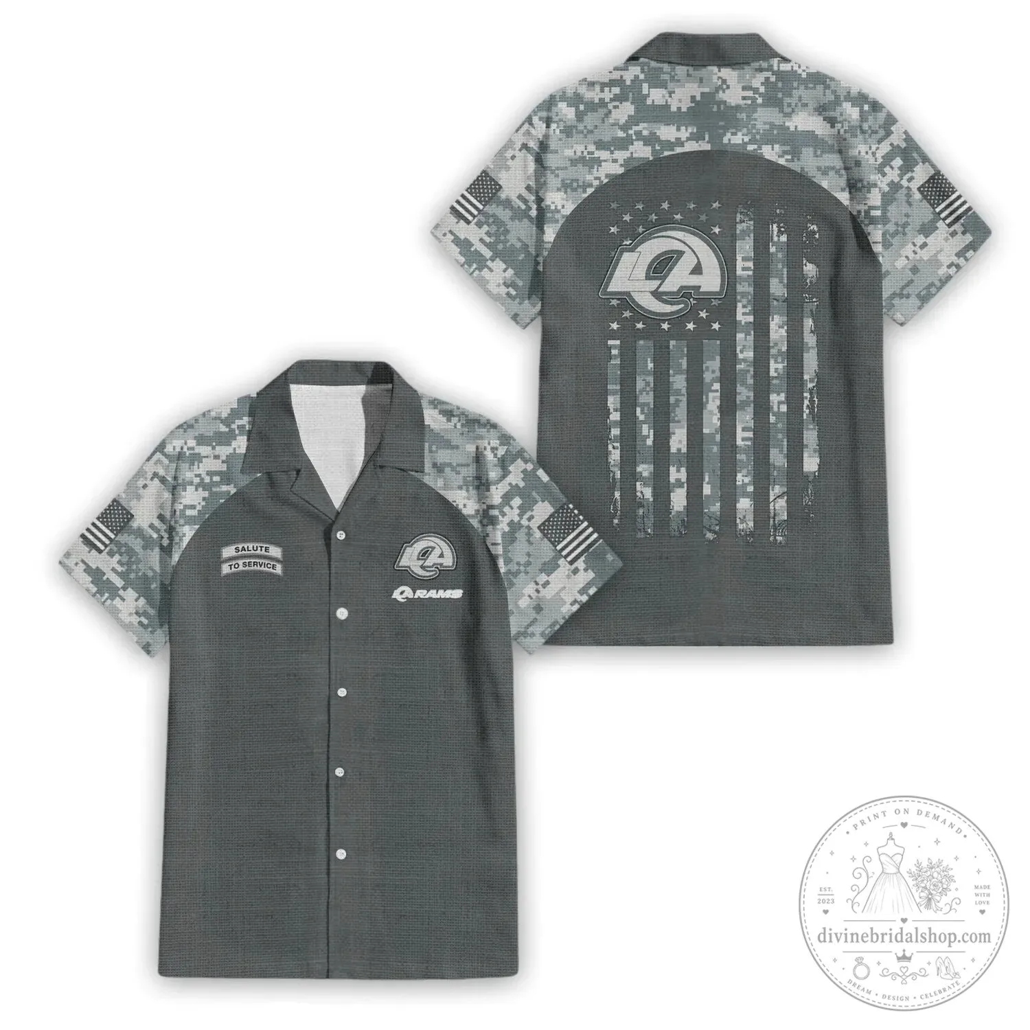 Premium Hawaiian Shirt for Los Angeles Rams Salute To Service