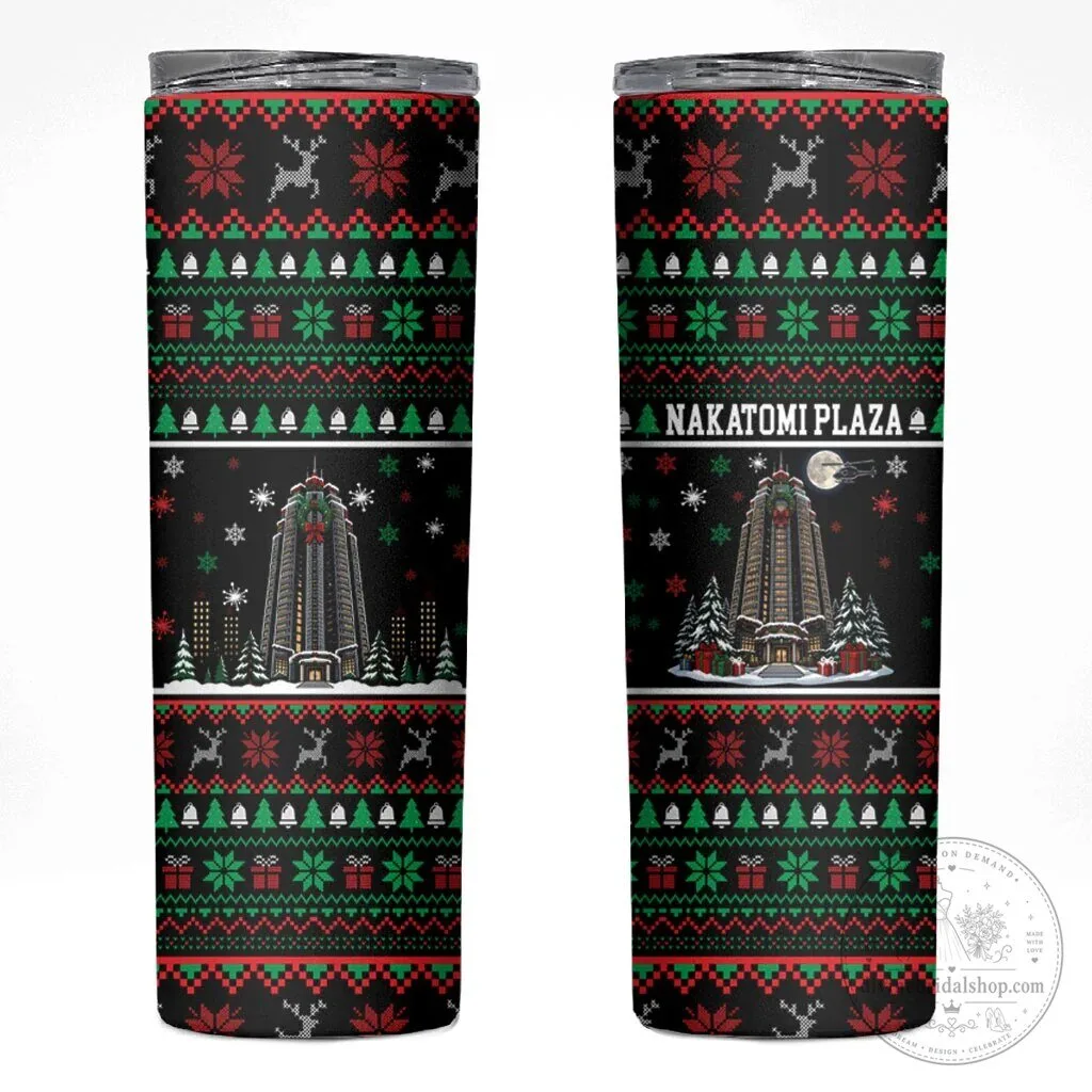Nakatomi Plaza Christmas Party Ugly Sweater Pattern Tumbler
