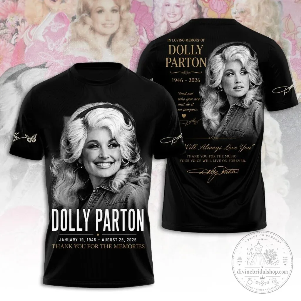 Dolly Parton Thank You For The Memories Tribute Black T-Shirt