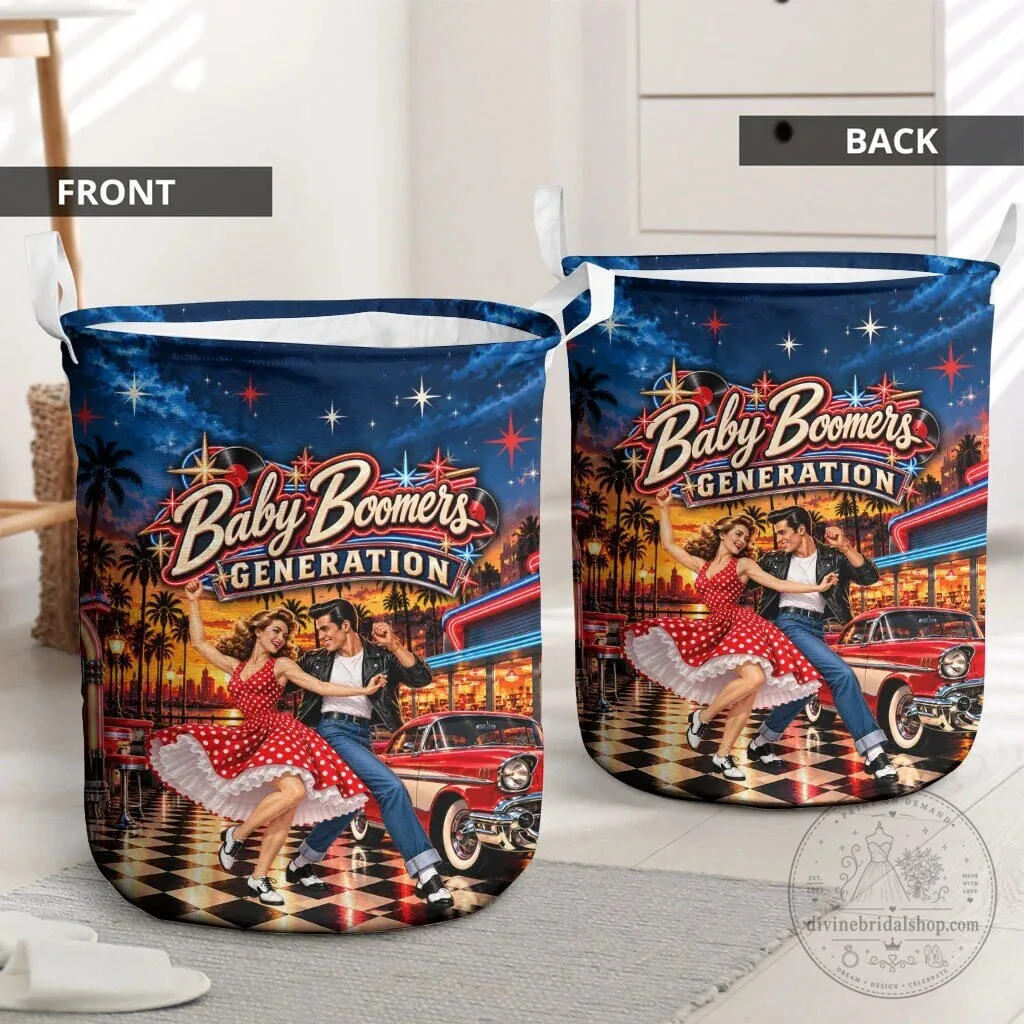 Baby Boomers Generation Vintage 1950s Rock And Roll Retro Laundry Basket 6 Baby Boomers Generation Vintage 1950s Rock And Roll Retro Laundry Basket