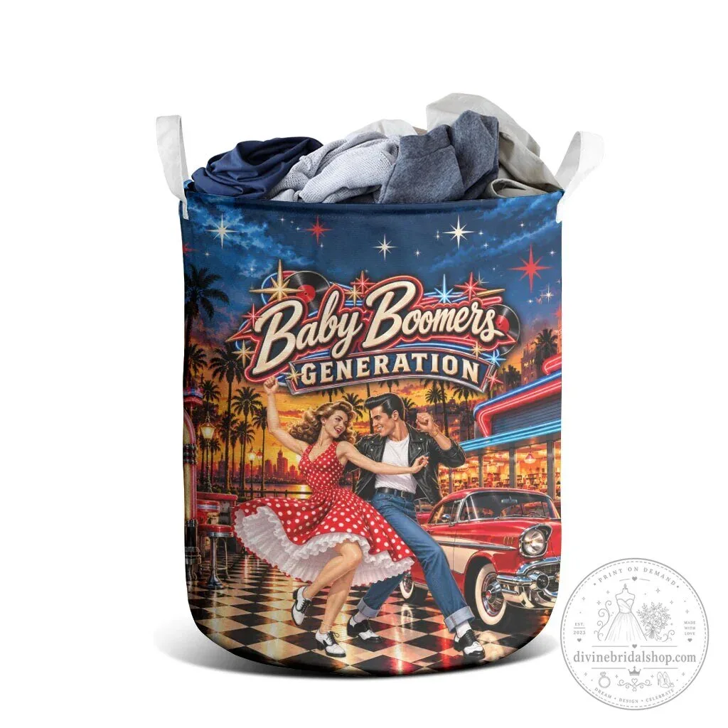 Baby Boomers Generation Vintage 1950s Rock And Roll Retro Laundry Basket 7 Baby Boomers Generation Vintage 1950s Rock And Roll Retro Laundry Basket