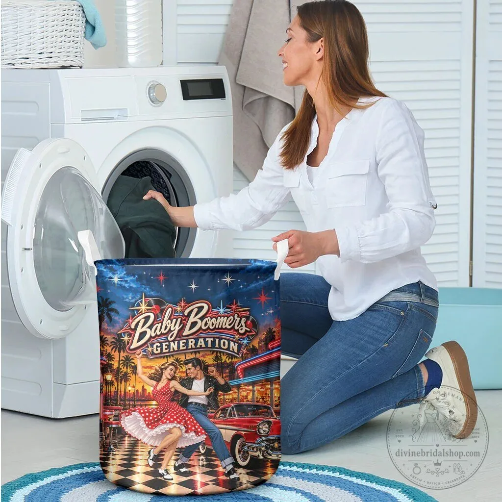 Baby Boomers Generation Vintage 1950s Rock And Roll Retro Laundry Basket 8 Baby Boomers Generation Vintage 1950s Rock And Roll Retro Laundry Basket