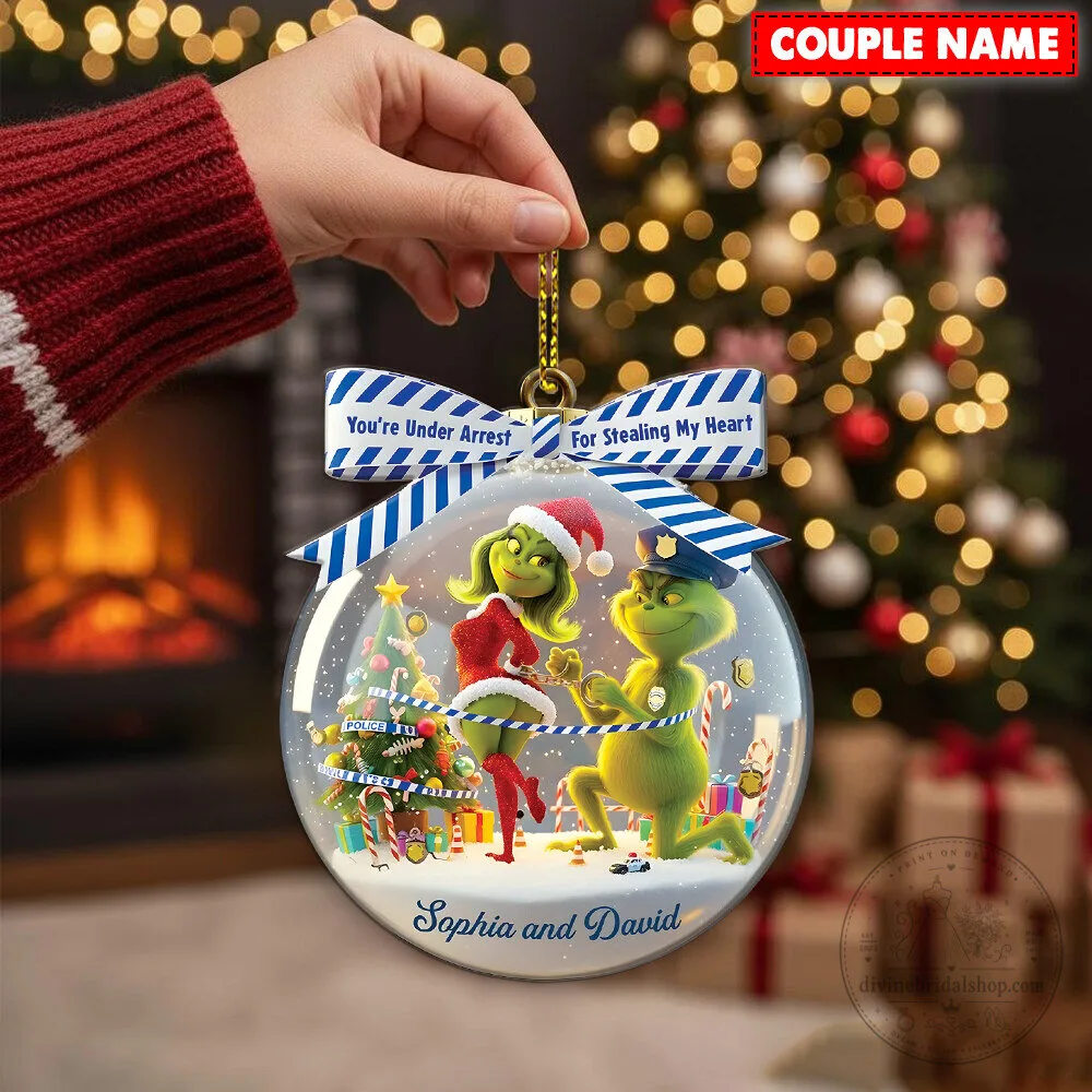 Grinch Personalized Christmas Ornament, You're Under Arrest For Stealing My Heart 8 grinch personalized christmas ornament you re under arrest for stealing my heart gallery 1