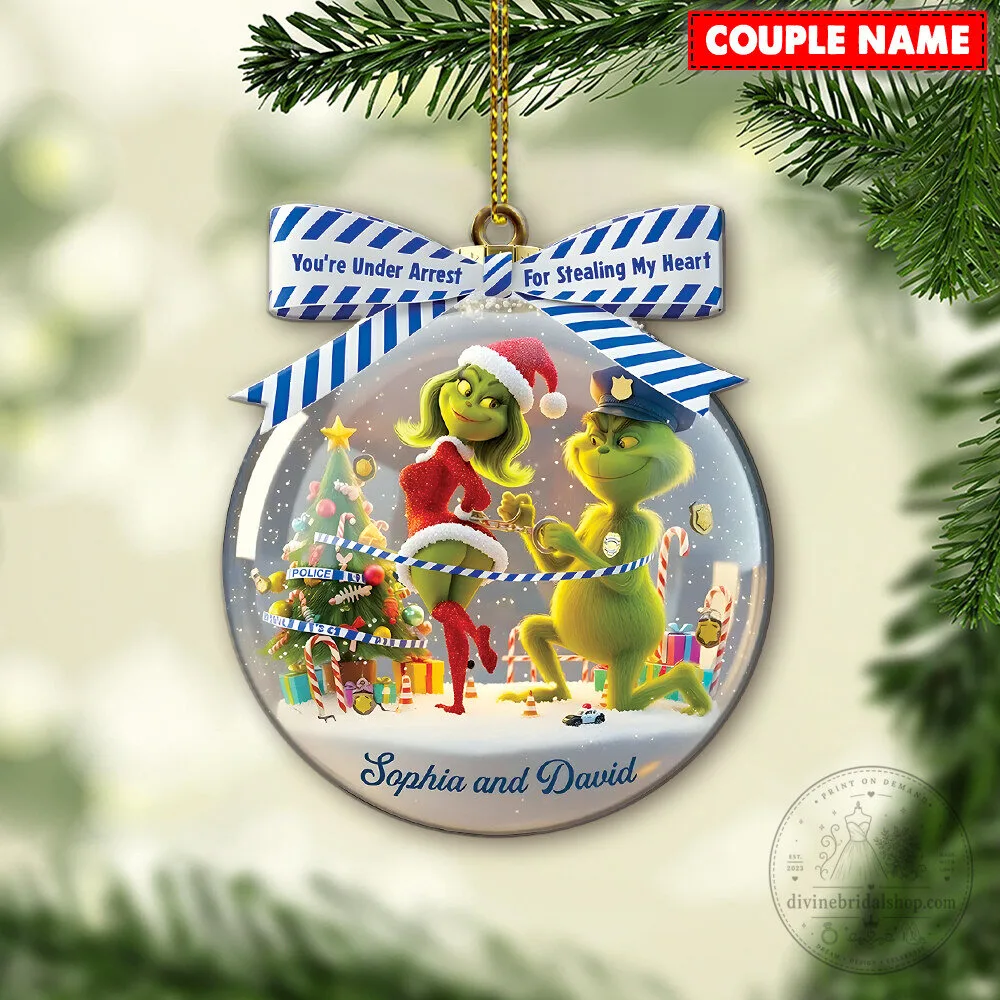 Grinch Personalized Christmas Ornament, You're Under Arrest For Stealing My Heart 9 grinch personalized christmas ornament you re under arrest for stealing my heart gallery 2