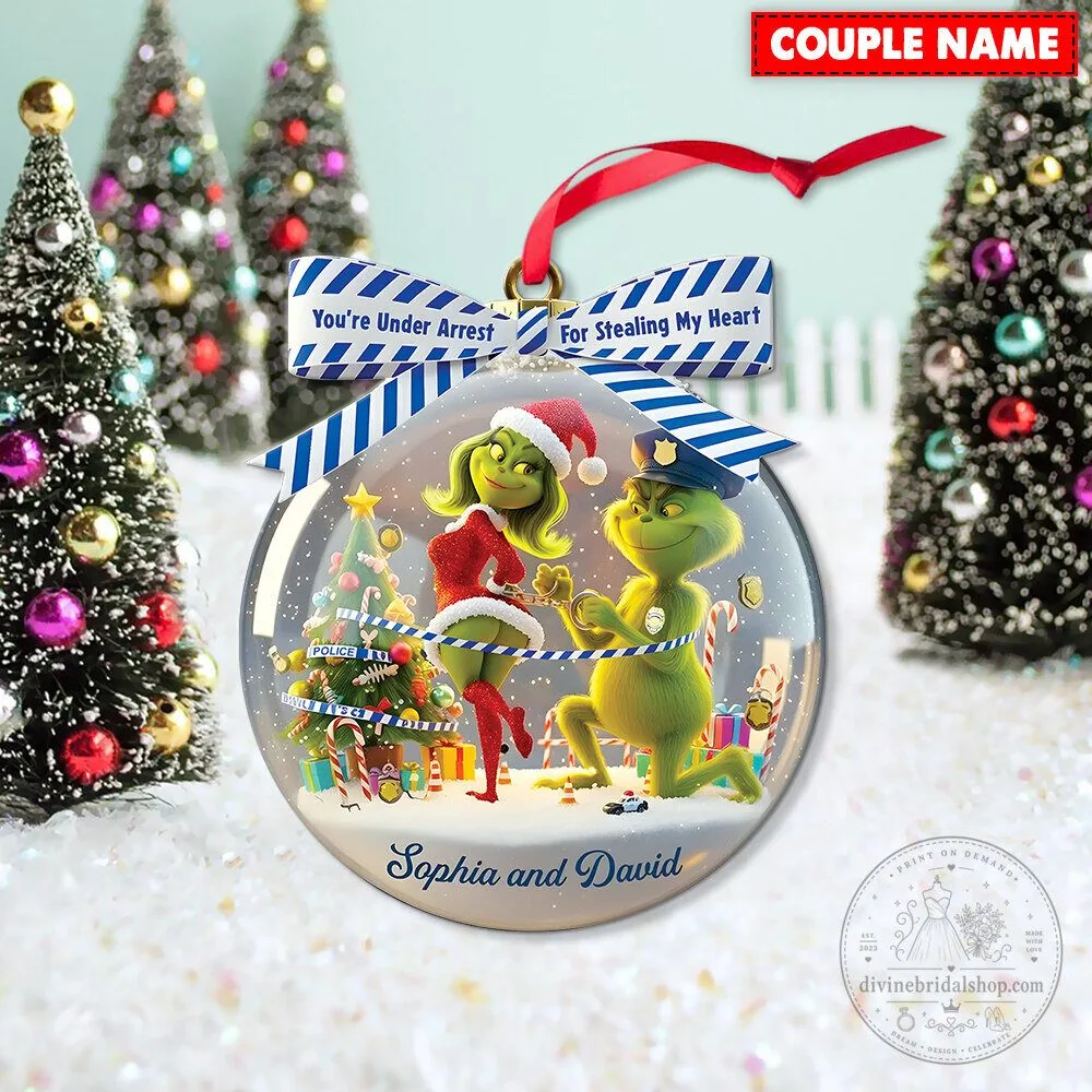 Grinch Personalized Christmas Ornament, You're Under Arrest For Stealing My Heart 10 grinch personalized christmas ornament you re under arrest for stealing my heart gallery 3