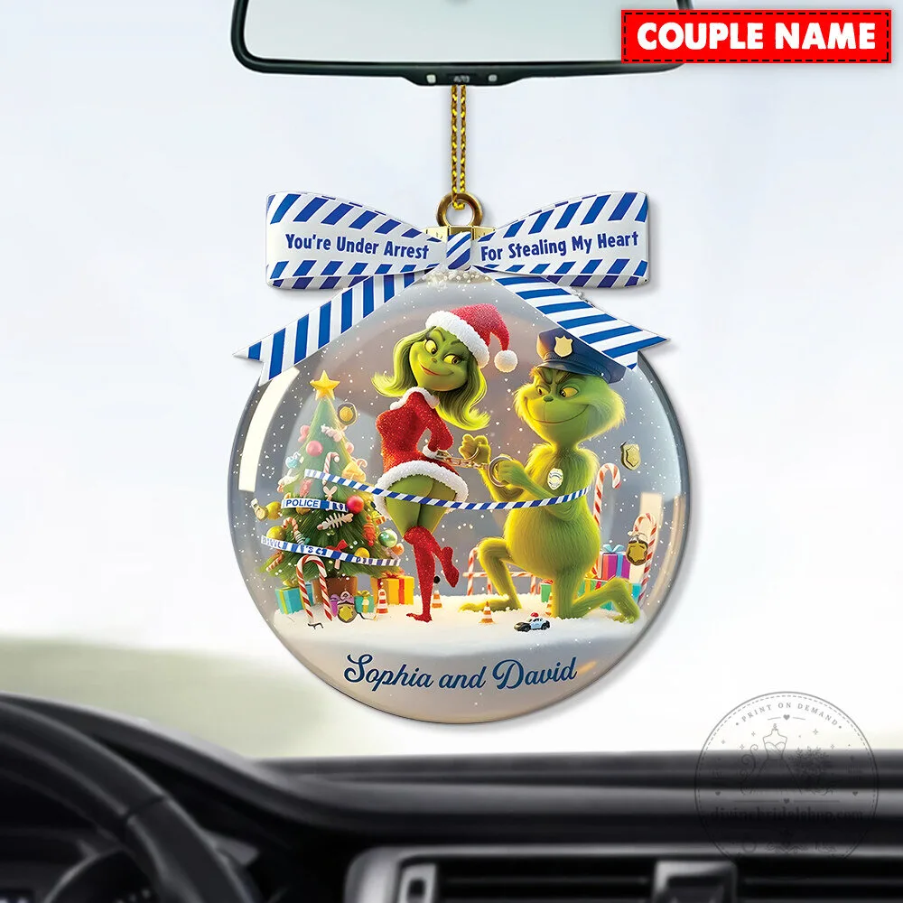 Grinch Personalized Christmas Ornament, You're Under Arrest For Stealing My Heart 11 grinch personalized christmas ornament you re under arrest for stealing my heart gallery 4