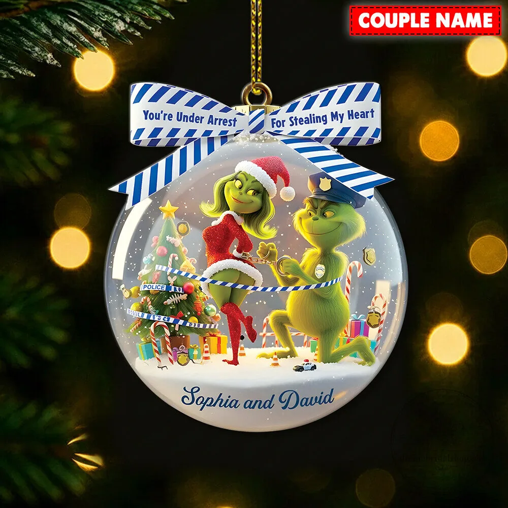 Grinch Personalized Christmas Ornament, You're Under Arrest For Stealing My Heart 12 grinch personalized christmas ornament you re under arrest for stealing my heart gallery 5