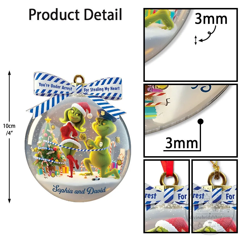 Grinch Personalized Christmas Ornament, You're Under Arrest For Stealing My Heart 13 grinch personalized christmas ornament you re under arrest for stealing my heart gallery 6