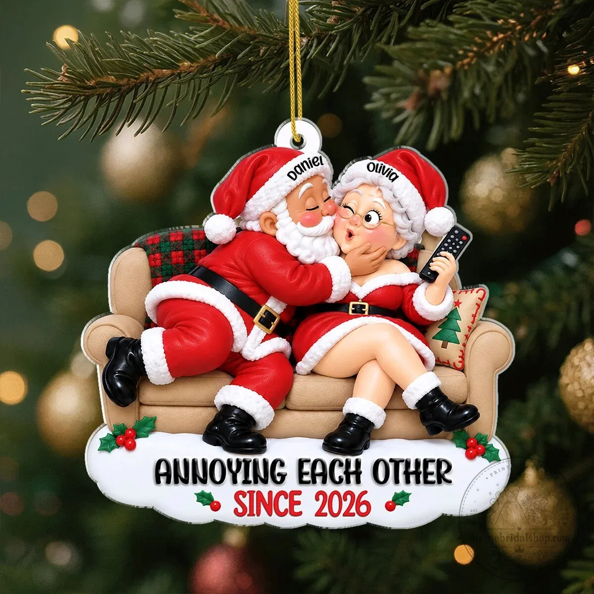 Growing Old Together Santa Claus Couple Christmas Tree Ornament 7 Growing Old Together Santa Claus Couple Christmas Tree Ornament