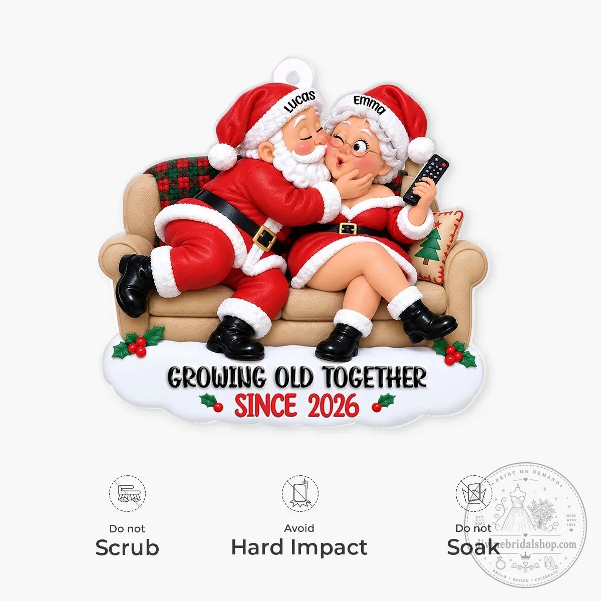 Growing Old Together Santa Claus Couple Christmas Tree Ornament 10 Growing Old Together Santa Claus Couple Christmas Tree Ornament