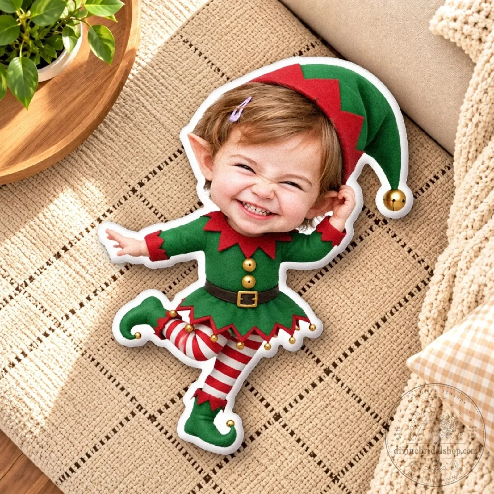 Personalized Christmas Elf Photo Face Shaped Pillow for Kids Holiday Gift 13 Personalized Christmas Elf Photo Face Shaped Pillow for Kids Holiday Gift