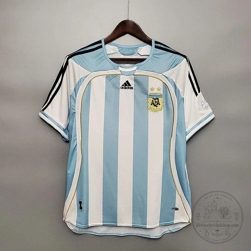 Argentina National Football Team 2006 Home Retro Soccer Jersey