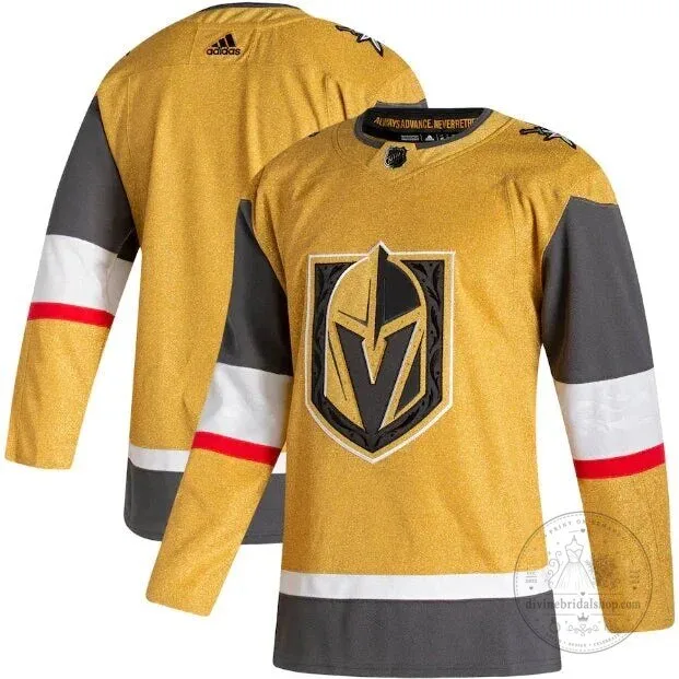 Vegas Golden Knights Gold Adidas Authentic NHL Hockey Jersey