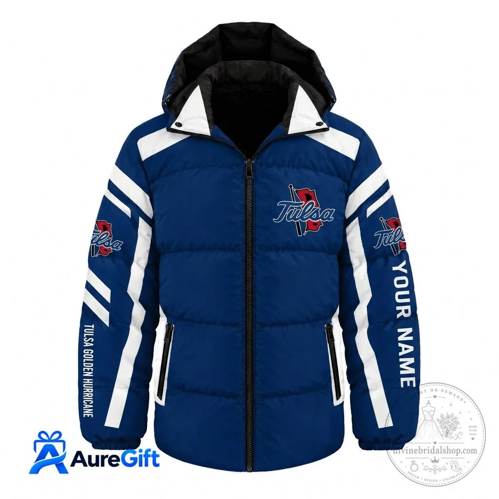 Tulsa Golden Hurricane NCAA Custom Name Puffer Jacket