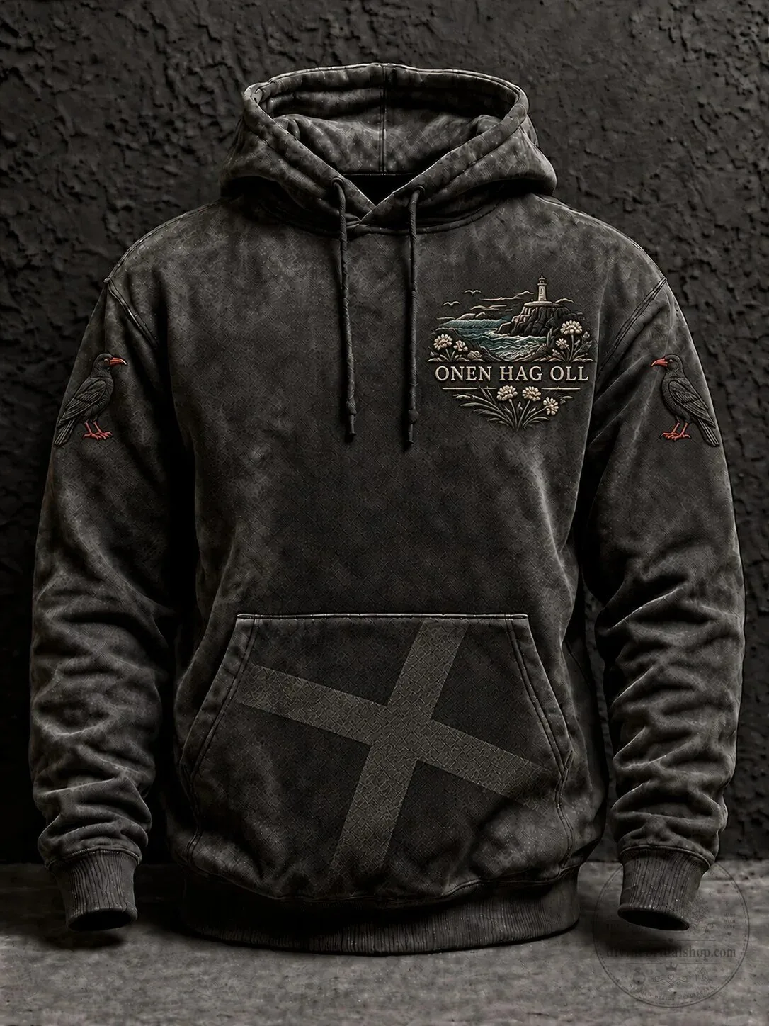 Cornwall Onen Hag Oll Raven Lighthouse Landscape Hoodie 1 Cornwall Onen Hag Oll Raven Lighthouse Landscape Hoodie