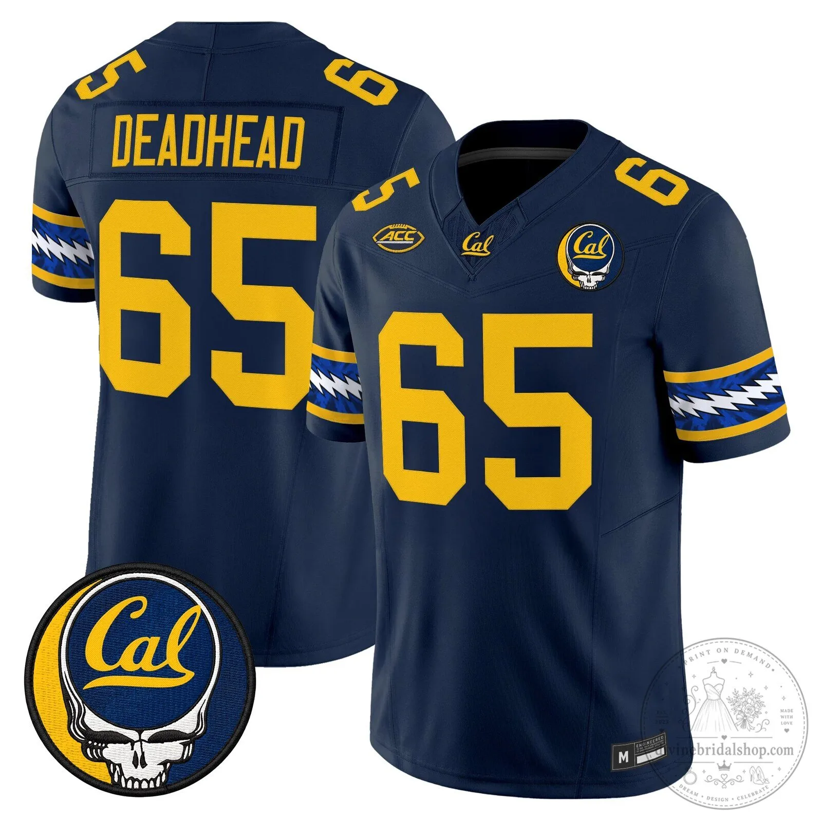 California Golden Bears Grateful Dead Skull Limited Edition Football Jersey