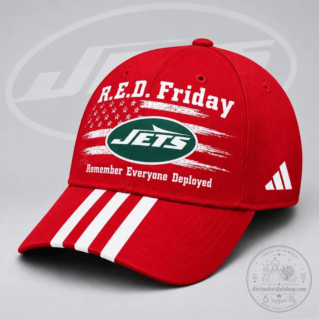 New York Jets R.E.D. Friday Remember Everyone Deployed Patriotic Baseball Cap Hat