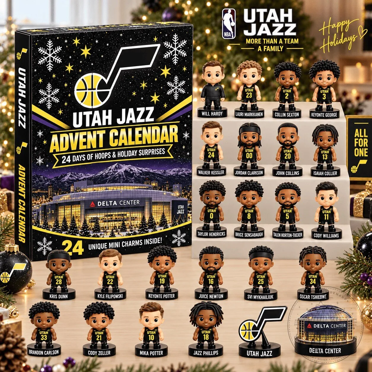 Utah Jazz NBA 24 Days of Hoops and Holiday Surprises Advent Calendar Blind Box