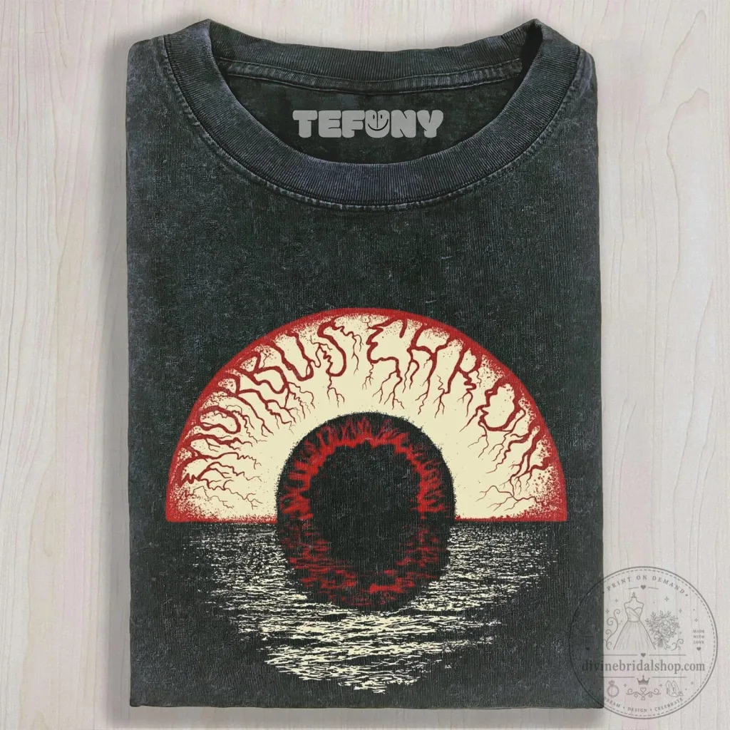 Gothic Bloodshot Eye Reflection Dark Washed Unisex T-Shirt Gothic Bloodshot Eye Reflection Dark Washed Unisex T-Shirt