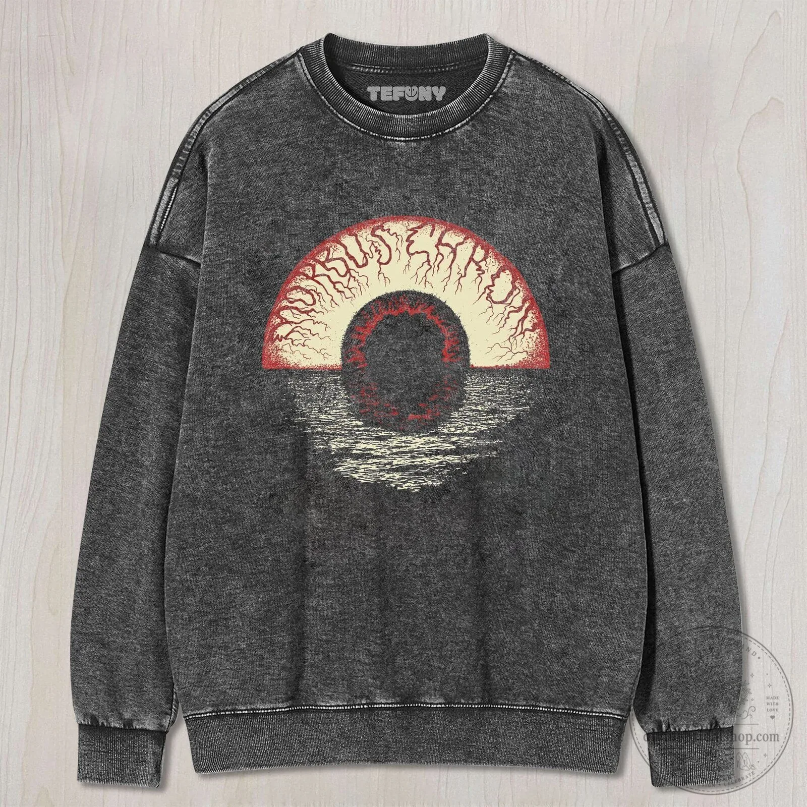 Gothic Bloodshot Eye Reflection Dark Washed Unisex T-Shirt 6 Gothic Bloodshot Eye Reflection Dark Washed Unisex T-Shirt
