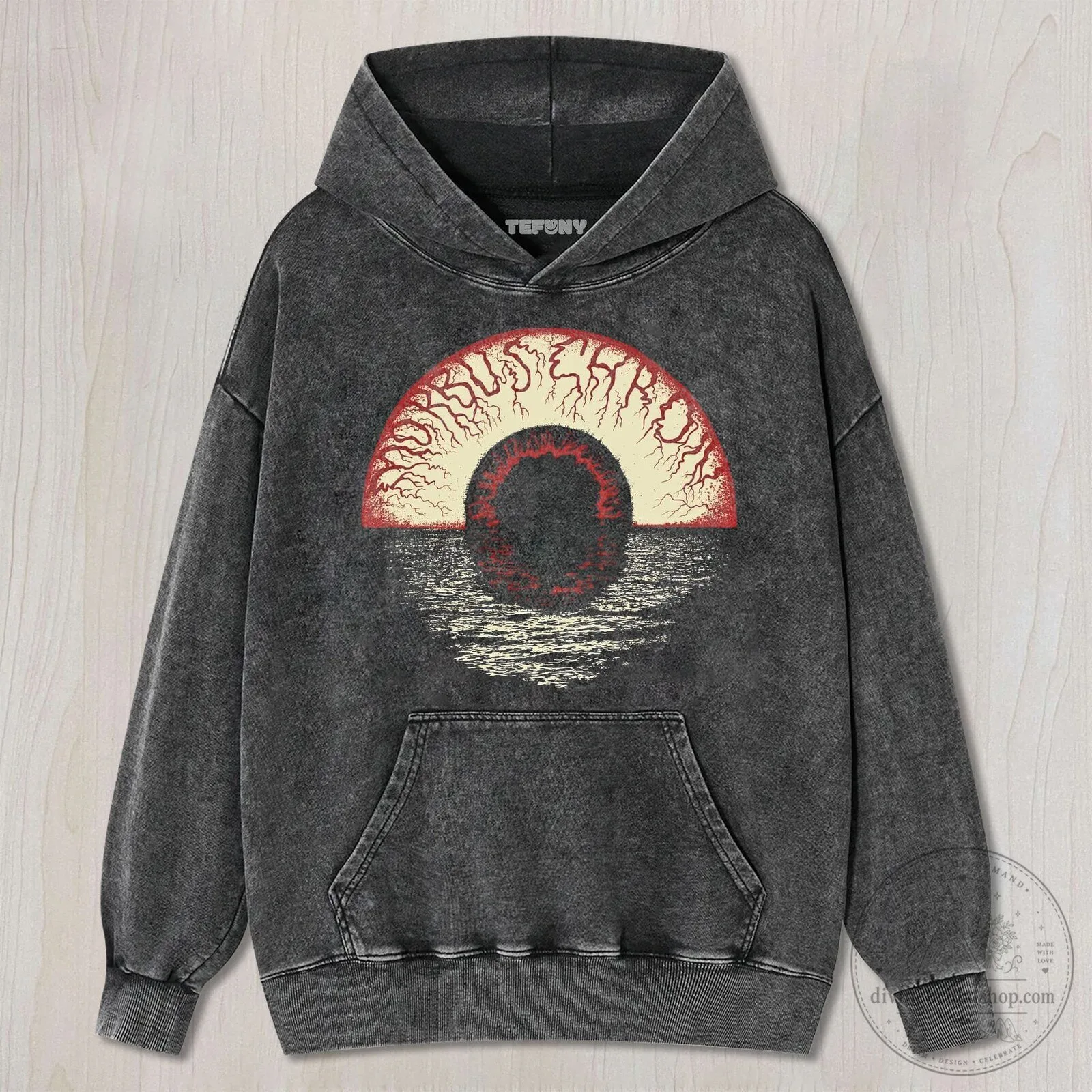 Gothic Bloodshot Eye Reflection Dark Washed Unisex T-Shirt 7 Gothic Bloodshot Eye Reflection Dark Washed Unisex T-Shirt