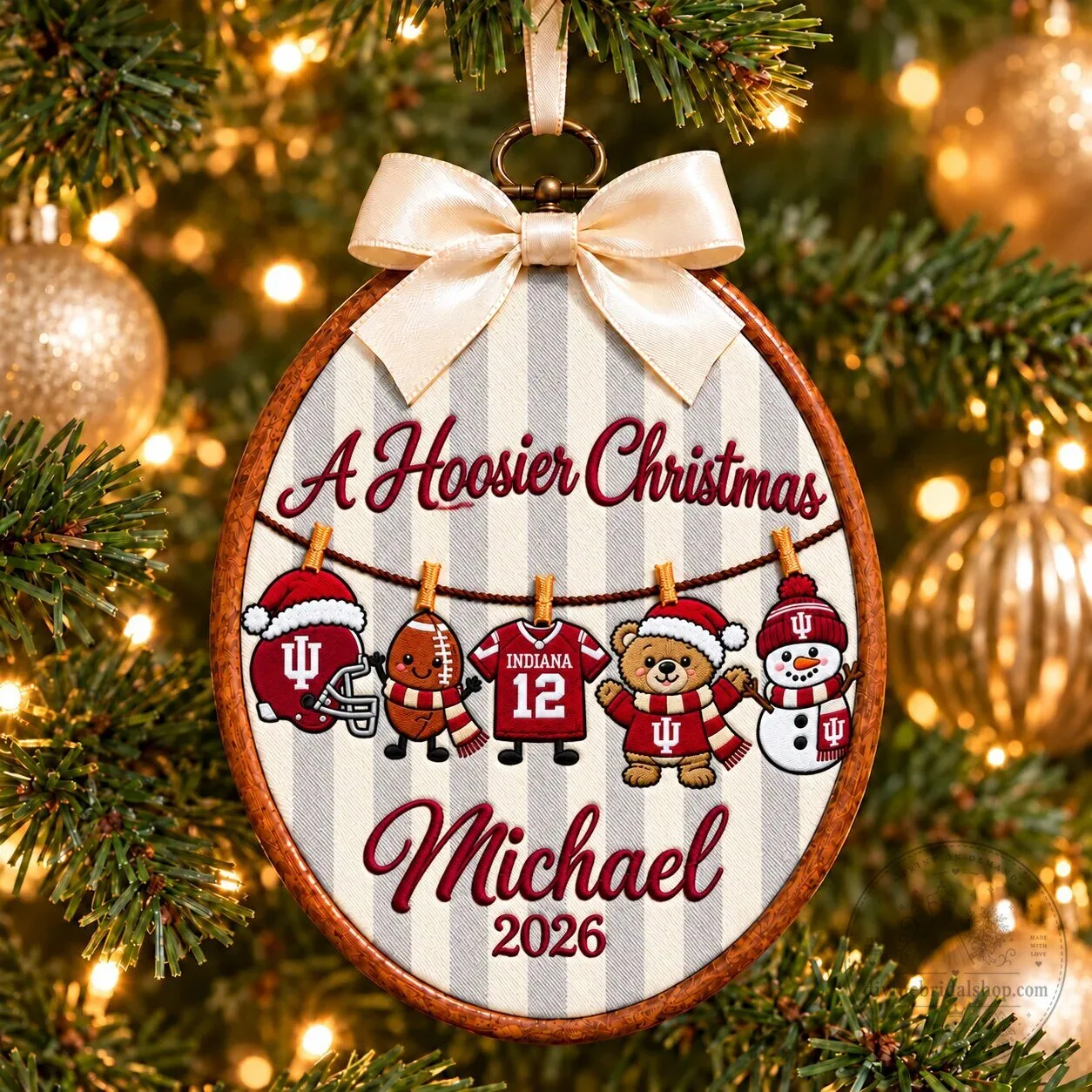 Personalized Football Team Christmas Ornament with Custom Name and Year 10 Personalized Football Team Christmas Ornament with Custom Name and Year
