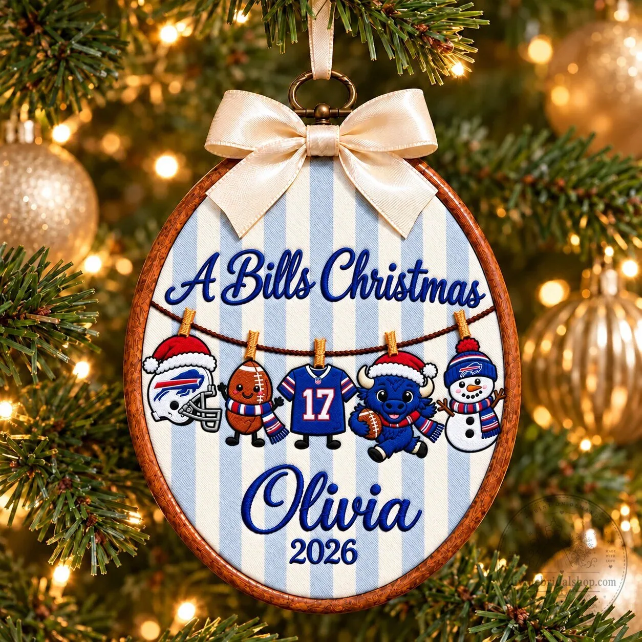 Personalized Football Team Christmas Ornament with Custom Name and Year 11 Personalized Football Team Christmas Ornament with Custom Name and Year
